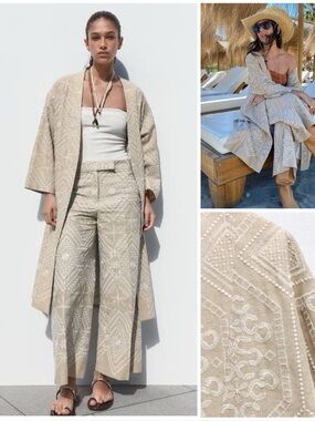 ZARA ~ Kimono blazer with embroidery
